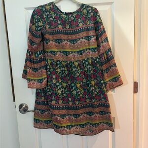 Bell Floral Long Sleeve Babydoll Dress